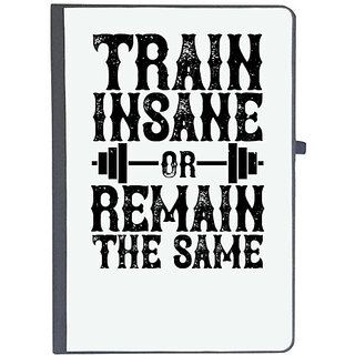                       UDNAG Ruled Notebook Diary 'Gym | Train insane or remain the same', [A5 80Pages 80GSM]                                              