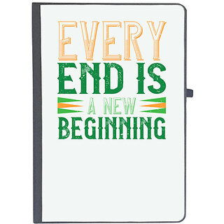                       UDNAG Ruled Notebook Diary 'Begining | every end is a new beginning', [A5 80Pages 80GSM]                                              