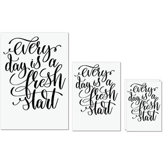                       UDNAG Untearable Waterproof Stickers 155GSM 'Every Day is fresh start' A4 x 1pc, A5 x 1pc & A6 x 2pc                                              