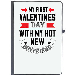                       UDNAG Ruled Notebook Diary 'Valentine | my first valentine day with my hot boyfriend', [A5 80Pages 80GSM]                                              