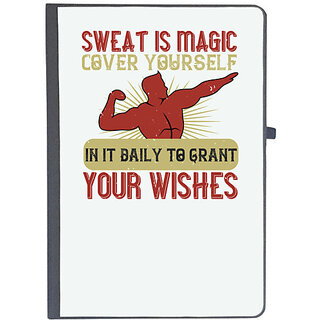                       UDNAG Ruled Notebook Diary 'Gym | Sweat is magic. Cover yourself in it daily to grant your wishes', [A5 80Pages 80GSM]                                              