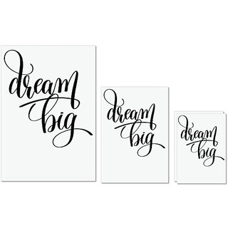                       UDNAG Untearable Waterproof Stickers 155GSM 'Calligraphy | Dream big' A4 x 1pc, A5 x 1pc & A6 x 2pc                                              