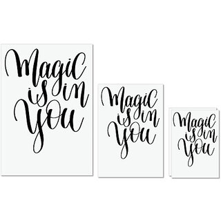                       UDNAG Untearable Waterproof Stickers 155GSM 'Magic is in you' A4 x 1pc, A5 x 1pc & A6 x 2pc                                              