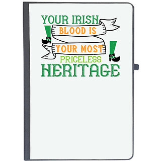                       UDNAG Ruled Notebook Diary 'Irish | your irish blood is your most priceless heritage', [A5 80Pages 80GSM]                                              
