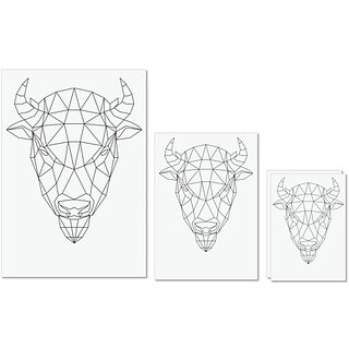 UDNAG Untearable Waterproof Stickers 155GSM 'Geometry | Bison Head Geometry' A4 x 1pc, A5 x 1pc & A6 x 2pc UDNAG Untearable Waterproof Stickers 155GSM 'Geometry | Bison Head Geometry' A4 x 1pc, A5 x 1pc & A6 x 2pc