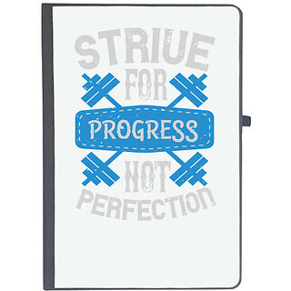                       UDNAG Ruled Notebook Diary 'Gym | Strive for progress, not perfection', [A5 80Pages 80GSM]                                              