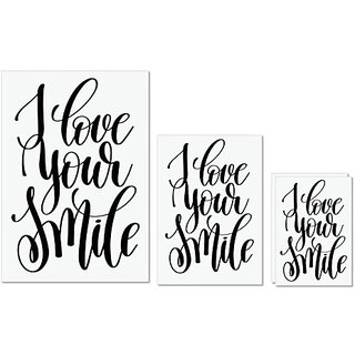                       UDNAG Untearable Waterproof Stickers 155GSM 'I love your smile' A4 x 1pc, A5 x 1pc & A6 x 2pc                                              