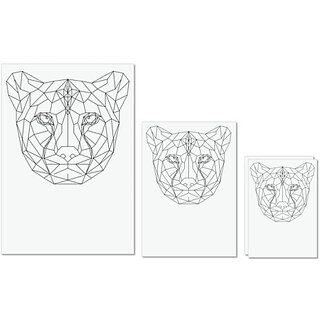                       UDNAG Untearable Waterproof Stickers 155GSM 'Geometry | Cheetah Head Geometry' A4 x 1pc, A5 x 1pc & A6 x 2pc                                              