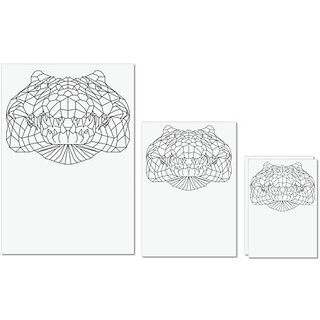                       UDNAG Untearable Waterproof Stickers 155GSM 'Geometry | Crocodile Head Geometry' A4 x 1pc, A5 x 1pc & A6 x 2pc                                              