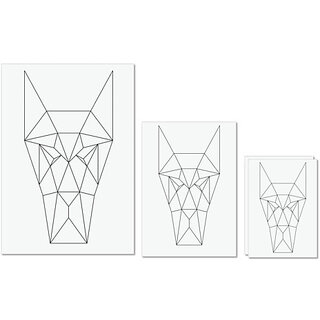                       UDNAG Untearable Waterproof Stickers 155GSM 'Geometry | Dog Head Geometry' A4 x 1pc, A5 x 1pc & A6 x 2pc                                              