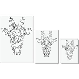                       UDNAG Untearable Waterproof Stickers 155GSM 'Geometry | Giraffe Head Geometry' A4 x 1pc, A5 x 1pc & A6 x 2pc                                              
