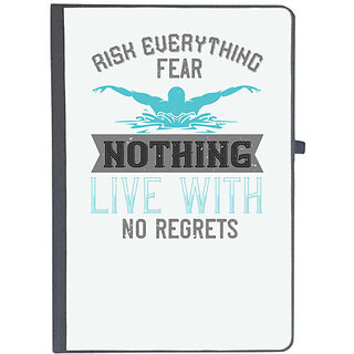                       UDNAG Ruled Notebook Diary 'Swimming | Risk everything fear nothing live with', [A5 80Pages 80GSM]                                              