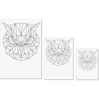                       UDNAG Untearable Waterproof Stickers 155GSM 'Geometry | Owl Head Geometry' A4 x 1pc, A5 x 1pc & A6 x 2pc                                              