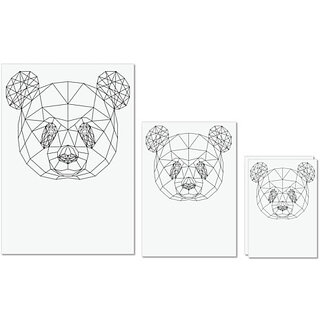                       UDNAG Untearable Waterproof Stickers 155GSM 'Geometry | Panda Head Geometry' A4 x 1pc, A5 x 1pc & A6 x 2pc                                              