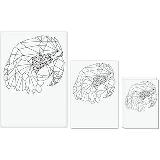                       UDNAG Untearable Waterproof Stickers 155GSM 'Geometry | Parrot Head Geometry' A4 x 1pc, A5 x 1pc & A6 x 2pc                                              