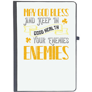                       UDNAG Ruled Notebook Diary 'Enemies | May  bless and keep in good health your enemies enemies', [A5 80Pages 80GSM]                                              