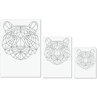                       UDNAG Untearable Waterproof Stickers 155GSM 'Geometry | Tiger Head geometry' A4 x 1pc, A5 x 1pc & A6 x 2pc                                              