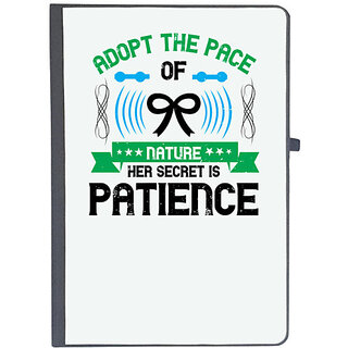                       UDNAG Ruled Notebook Diary 'Patience | Adopt the pace of nature her secret is patience', [A5 80Pages 80GSM]                                              