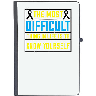                       UDNAG Ruled Notebook Diary 'Awareness | The most difficult thing in life is to know yourself03', [A5 80Pages 80GSM]                                              