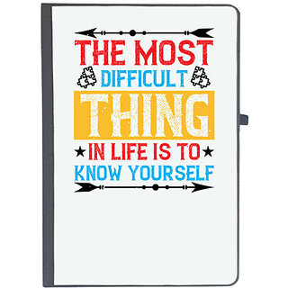                       UDNAG Ruled Notebook Diary 'Know Yourself | The most difficult thing in life is to know yourself', [A5 80Pages 80GSM]                                              