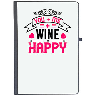                       UDNAG Ruled Notebook Diary 'Happy | you me wine happy', [A5 80Pages 80GSM]                                              