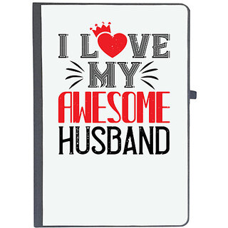                       UDNAG Ruled Notebook Diary 'Husband | i love my awesome husband', [A5 80Pages 80GSM]                                              