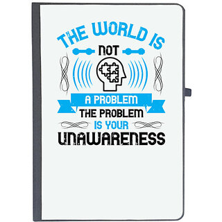                       UDNAG Ruled Notebook Diary 'Awareness | The world is not a problem; the problem is your unawareness', [A5 80Pages 80GSM]                                              