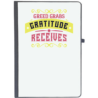                       UDNAG Ruled Notebook Diary 'Thanks Giving | Greed grabs, Gratitude receives 2', [A5 80Pages 80GSM]                                              
