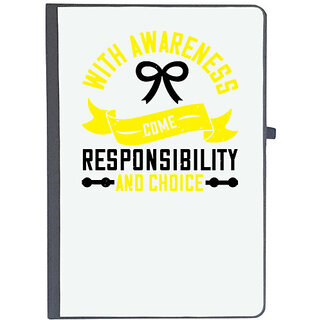                       UDNAG Ruled Notebook Diary 'Awareness | With awareness come responsibility and choice', [A5 80Pages 80GSM]                                              