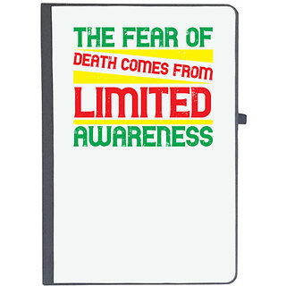                       UDNAG Ruled Notebook Diary 'Awareness | The fear of death comes from limited awareness', [A5 80Pages 80GSM]                                              