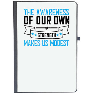                       UDNAG Ruled Notebook Diary 'Awareness | The awareness of our own strength makes us modest-0', [A5 80Pages 80GSM]                                              
