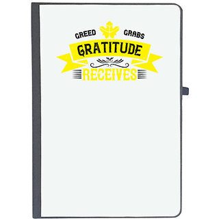                       UDNAG Ruled Notebook Diary 'Thanks Giving | Greed grabs, Gratitude receives', [A5 80Pages 80GSM]                                              