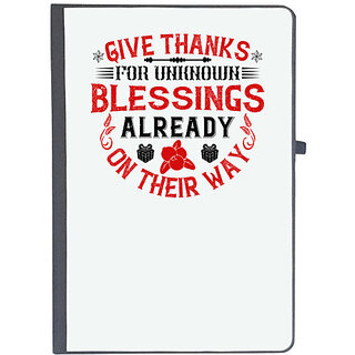                       UDNAG Ruled Notebook Diary 'Thanks Giving | Give thanks for unknown blessings already on their way', [A5 80Pages 80GSM]                                              