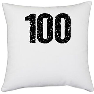                       UDNAG White Polyester 'Emmergency | 100' Pillow Cover [16 Inch X 16 Inch]                                              