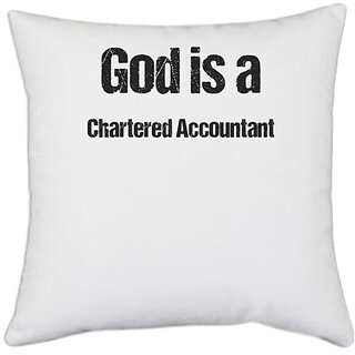                       UDNAG White Polyester 'chartered acountant |  is a chartered acountant' Pillow Cover [16 Inch X 16 Inch]                                              