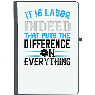                       UDNAG Ruled Notebook Diary 'Labor | It is labor indeed that puts the difference on everything', [A5 80Pages 80GSM]                                              