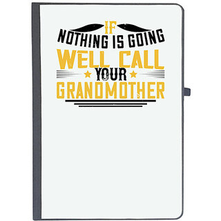                       UDNAG Ruled Notebook Diary 'Grand Mother | If nothing is going well, call your grandmother-02', [A5 80Pages 80GSM]                                              