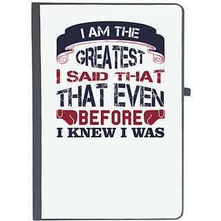                       UDNAG Ruled Notebook Diary 'Boxing | I am the greatest, I said that even before I knew I was', [A5 80Pages 80GSM]                                              