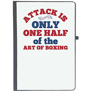                       UDNAG Ruled Notebook Diary 'Boxing | Attack is only one half of the art of boxing', [A5 80Pages 80GSM]                                              