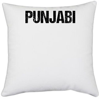                       UDNAG White Polyester 'Punjabi' Pillow Cover [16 Inch X 16 Inch]                                              