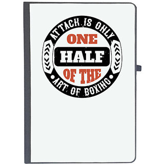                       UDNAG Ruled Notebook Diary 'Boxing | Attack is only one half of the art of boxing 02', [A5 80Pages 80GSM]                                              