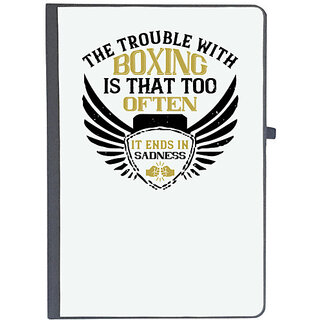                       UDNAG Ruled Notebook Diary 'Boxing | The trouble with boxing is that too often it ends in sadness', [A5 80Pages 80GSM]                                              