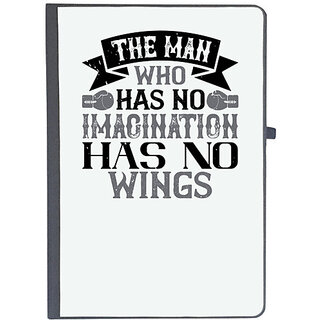                       UDNAG Ruled Notebook Diary 'Imagination | The man who has no imagination has no wings', [A5 80Pages 80GSM]                                              