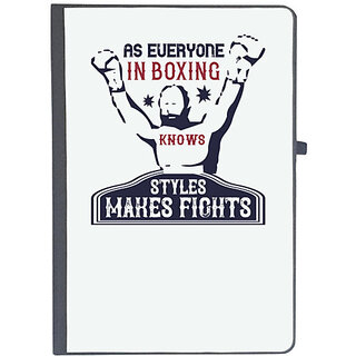                       UDNAG Ruled Notebook Diary 'Boxing | As everyone in boxing knows, styles makes fights', [A5 80Pages 80GSM]                                              