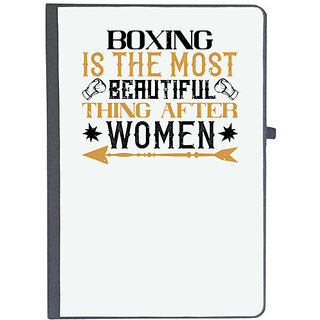                       UDNAG Ruled Notebook Diary 'Boxing | Boxing is the most beautiful thing after women', [A5 80Pages 80GSM]                                              