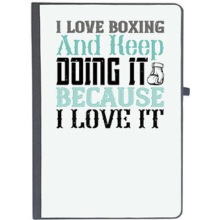                       UDNAG Ruled Notebook Diary 'Boxing | I love boxing and keep doing it because I love it', [A5 80Pages 80GSM]                                              