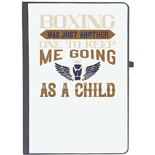                       UDNAG Ruled Notebook Diary 'Boxing | Boxing was just another one to keep me going as a child', [A5 80Pages 80GSM]                                              