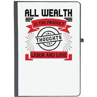                       UDNAG Ruled Notebook Diary 'Labor | All wealth is the product of thoughts, labor, and love', [A5 80Pages 80GSM]                                              