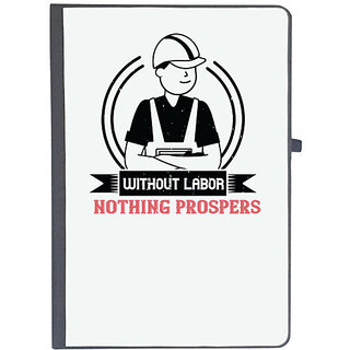                       UDNAG Ruled Notebook Diary 'Labor | Without labor nothing prospers', [A5 80Pages 80GSM]                                              