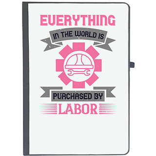                       UDNAG Ruled Notebook Diary 'Labor | Everything in the world is purchased by labor', [A5 80Pages 80GSM]                                              
